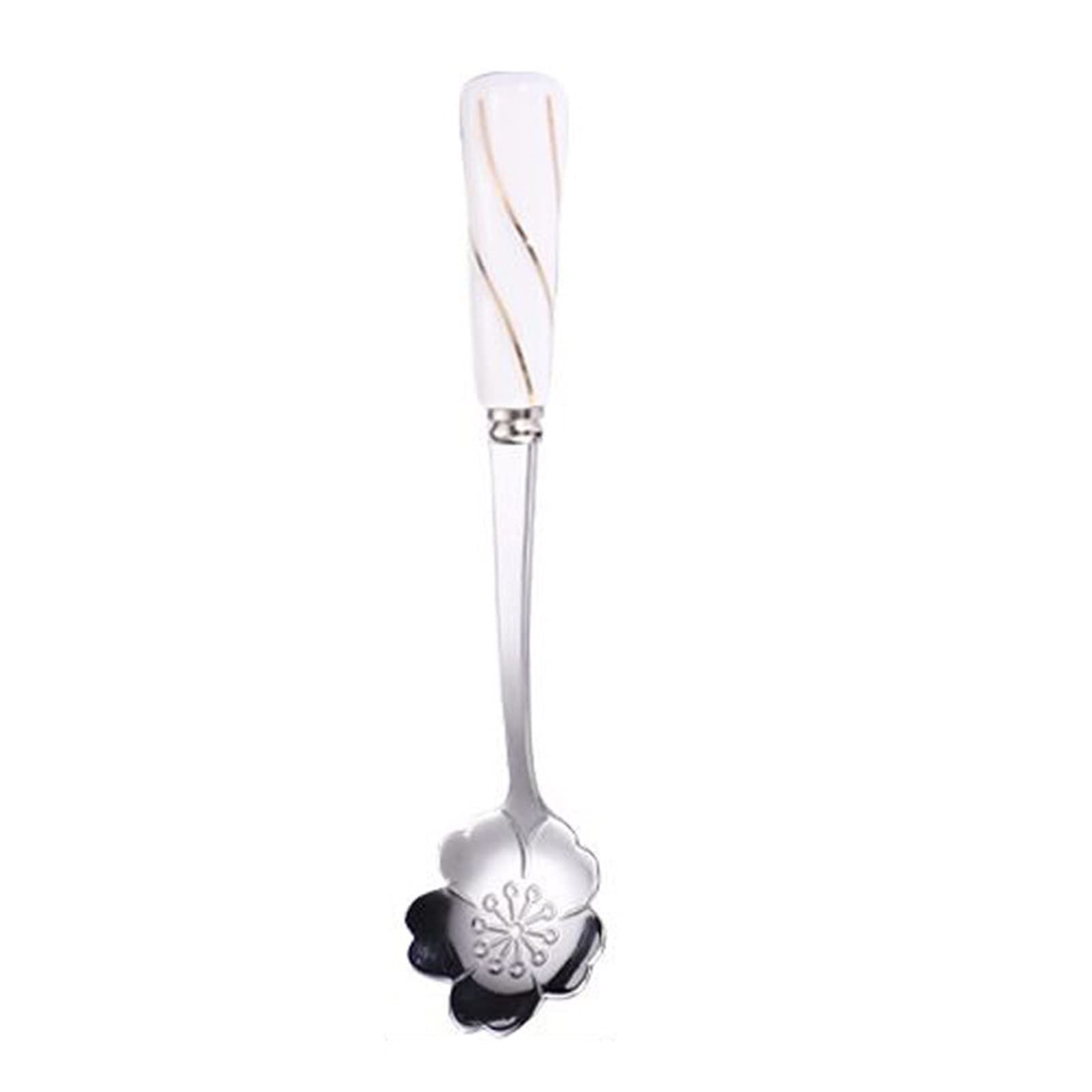 Cucharas de madera Cuchara de 100% Cuchara de helado linda creativa Cuchara de café agitadora Vajilla dorada Espátulas (Color : 8)
