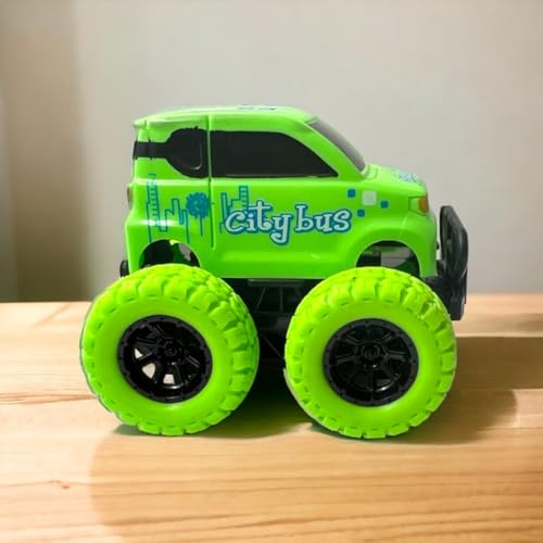Image of PLUSPOINT Monster Truck Toys - Friction Powered Toy Cars Push and Go Vehicles for Kids Best Christmas Birthday Party Gift for Boys Girls Aged 3 and Above (City 4pc)
