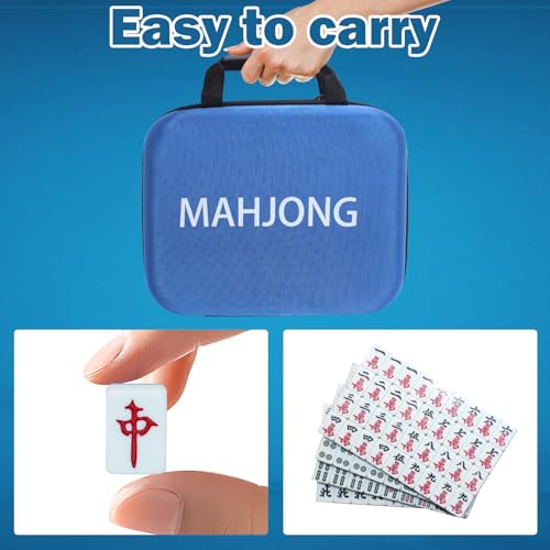 Mini Mahjong Set, 144 piezas profesional juego chino miniatura 5