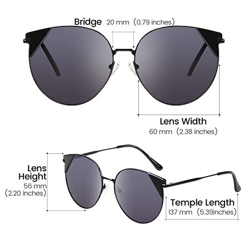 DUCO Oversized Cat Eye Sunglasses for Women Retro Round Polarized Sun Glasses UV400 Protection W0184