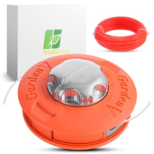 Viabrico Bobine Fil Tete debroussailleuse Universelle M10 X 1,25 avec 2,4mm x 15m Fil Nylon