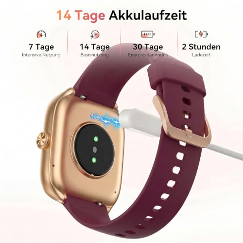 Smartwatch Damen 1,75" AMOLED Fitnessuhr mit Bluetooth Telefonie, 24/7 SPO₂ Herzfrequenz Stress Schlafmonitor… – Ansicht 5