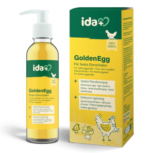 Ida Plus - GoldenEgg 200 ml - vermindert Brucheier & Federfressen - unterstützt Federwachstum & Federkleid - Wichtige Mineralien & Vitamine für Hühner - Beste Eierqualität bei Ihrer Hühnerhaltung