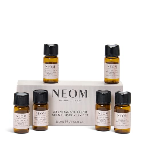 NEOM Essential Oil Blend Scent Discovery Set 6 x 3ml Mini Size I Our Bestselling Blends I Compatible with Neom Wellbeing Pod or Wellbeing Pod Luxe I 100% Natural