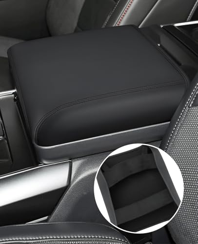 Image of INTGET Center Console Cover for 2026 Ford F150 Accessories 2021 2022 2023 2024 2025, for 2022-2026 F150 Lightning Interior Middle Armrest Arm Rest Cushion Protector(Only fit for Work Surface Console)