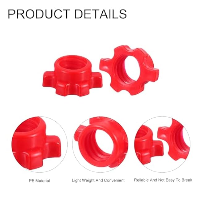 uxcell Dumbbell Bar Nut Barbell Screw, Spin-Lock Collars Screw Hex Fixing Nuts for Weight Training Fitness Exercise