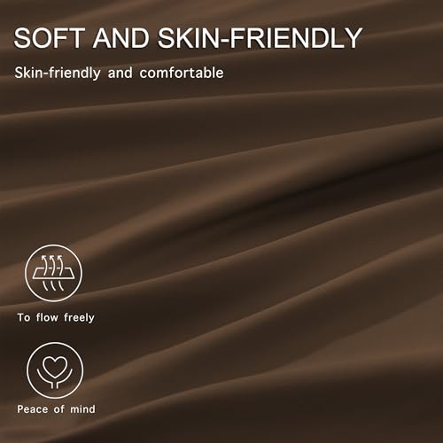 Image of Monbix Full Comforter Set - 7 Pieces Chocolate Brown Bed in a Bag Full Size Bedding Sets with Comforters, All Seasons Comforter with Sheets, Pillowcases & Shams