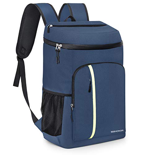 SEEHONOR Insulated Cooler Backpack Leakproof Soft Cooler Bag Lightweight Backpack with Cooler for Lunch Picnic Hiking Camping Beach Park Day Trips
