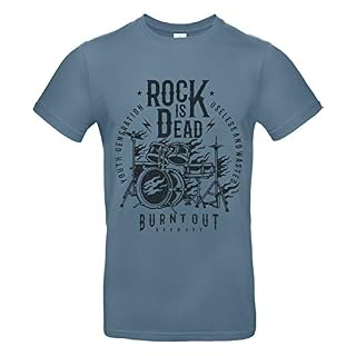Smilo & Bron T-shirt pour homme Motif Rock is Dead imprimé - Les Beatles, Paul McCartney, John Lennon, RIngo Starr, George Harrison