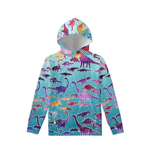 Boys Girls Hoodies 3D Printed Dinosaurs Hooded Sweatshirts Casual Long Sleeve Pullover with Pocket for 6-16 Years2