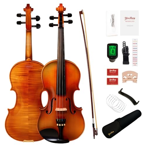 Violin 4/4 Full Size Kit for Adults Beginner, Violin Fiddle Set for Student with Rosewood Bow, Extra...