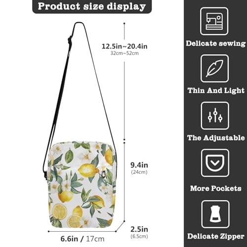 Crossbody Bag Lemon Summer Messenger Bag for Women Men Purse Shoulder Bag Satchel Bag with Adjustable Strap 214B53743