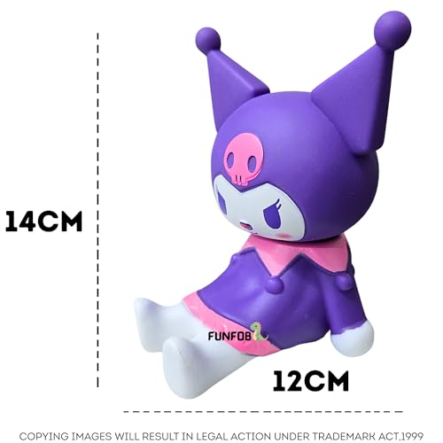 Image of FUNFOB Kuromi Action Figure | Height-14cm Kuromi Mobile Stand Figurine Toys for Boys & Girls PVC Multicolour | Kuro-mi Stand