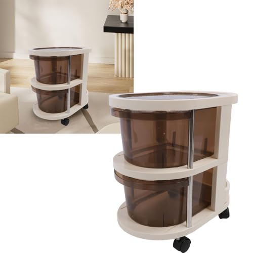 Carro de Almacenamiento Utilitario con 2 Cajones, Ruedas, Carrito de Refrigerios con Ruedas, Estante de Almacenamiento de Cosméticos, Torre de Almacenamiento Vertical para Sala