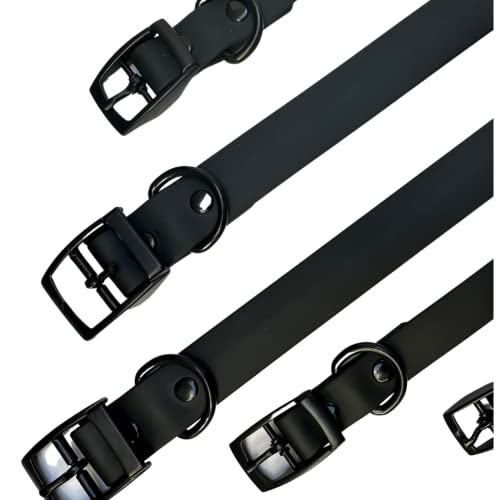 Hallo Pups Dog Collar, The Newest Waterproof, Weatherproof, Durable, Smell & Dirt Resistant Flex-Poly Strap With Metal Hook (Xl, Black) #TOP2