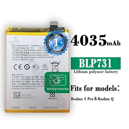 Image of Original BLP731 Battery for Realme 5 Pro Battery with 1 Year Warranty **** (N136)