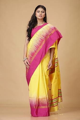 Image of OISHANI SAREE GHOR Women's Traditional Ikkat Handloom Sarees