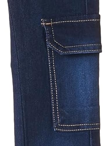 Image of Urbano Juniors Boy's Slim Fit Washed Denim Cargo Jeans with 6 Pockets Stretchable