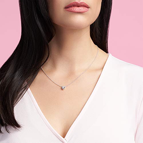 Pandora Jewelry Elevated Heart Cubic Zirconia Necklace In Sterling Silver, 17.7", No Box #TOP2