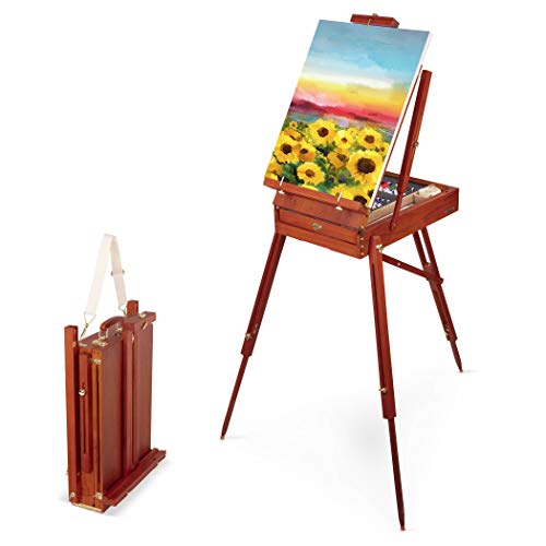 Craftabelle Art Easel and Canvas 34pc Set with Paint Supplies