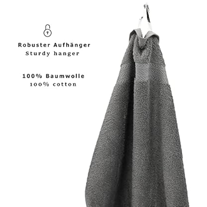 Betz 4-TLG. Handtuch Set Premium 100% Baumwolle 2 Duschtücher Duschtuch Größe 70 x 140 cm 2 Handtücher Handtuch Größe 50 x 100 cm (anthrazit) – Bild 5