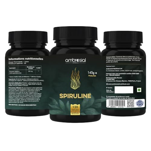 Spiruline gélules Ambrosial 500 mg source protéines végétale - 2