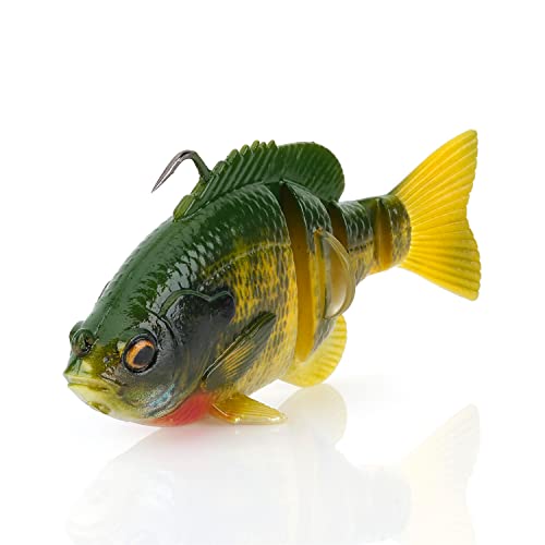 Savage Gear 3D Bluegill RTF Fishing Bait, 3/4 oz, Vivid Gill, Realistic Contours, Colors & Movement, Durable Construction, Heavy-Duty Jig Fishing Hook, Built-in Rattle, Scent Infused