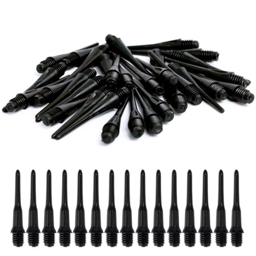 BCBF 100 PCS dartspitzen Kunststoff Dart Spitzen Soft softdart Spitzen Pfeile mit Spitze Kunststoff zubehör Dartpfeile zubehör Dart Spitzen Soft Dartspitzen kurz Soft Darts Spitzen Schwarz