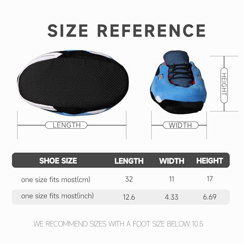 Image of WEIRTA Warm Plush Sneaker Slippers, Trendy Anti-Slip Furry Soft House Shoes Fluffy Unisex Comfy Home Slides One Size Fits Most Indoor Outdoor