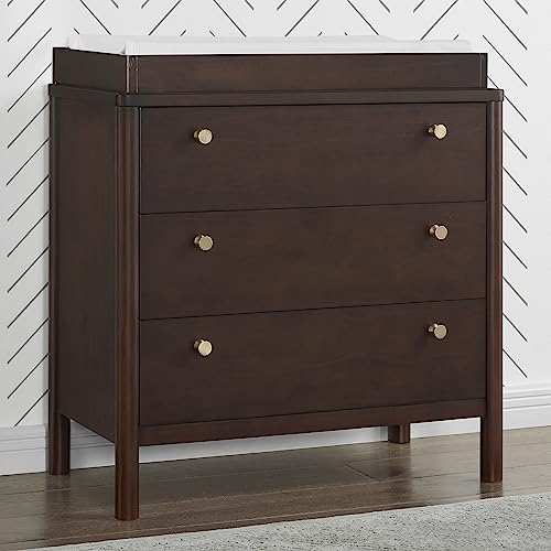 Delta Children Remy 3 Drawer Dresser With Changing Top, Walnut Espresso #TOP1