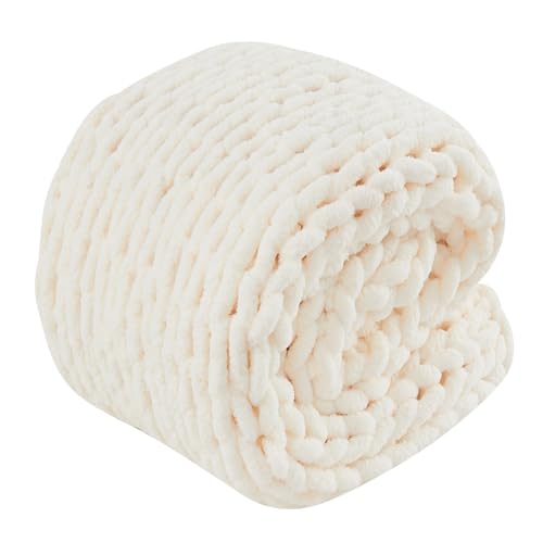 PurPlaisir Chunky Knit Crochet Blanket - Thick,...