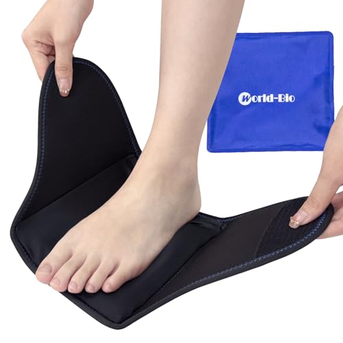Bolsa Gel Hielo para Tobillo y Talón- Terapia de Frío y Calor con Funda de Neopreno, Tobillera para Aliviar el Dolor de Tobillo y Tendón de Aquiles, Lesiones Deportivas, Esguince o Hinchazón de Pies