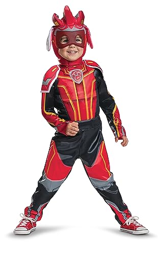 marshall deluxe paw patrol costume, official paw patrol toddler outfit with armor and headpiece for kids, size (4-6)