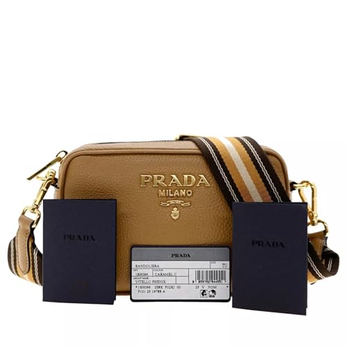 Prada Milano Leather Crossbody Bag, Small, Caramel, 7W x 5H x 2.5D inches4