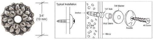 CRL 3/4" Antique Silver Floral Metal Mirror Rosette - Bulk Package