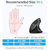 TECKNET Ergonomic Mouse, Wireless Bluetooth Vertical Mouse, 4800 DPI Optical Tracking, 6 Adjustable DPI, Quiet Clicks, 2.4GHz with USB A Receiver, 12 Months Battery, 6 Buttons, Wide Compatibility