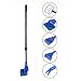 Aquarium Fish Tank Clean Set,DULU 5 in 1 Complete Adjustable Kit Fish Net + Rake + Scraper + Fork + Sponge Brush(Blue)
