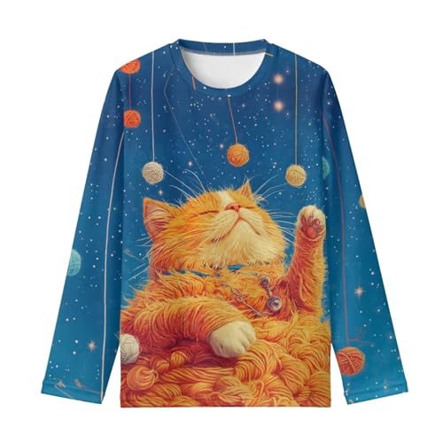 Girls Long Sleeve Tee Round Neck Shirts Youth Size 3-16 Soft Fabric Tops Lightweight Athletic Top Cute Blouses