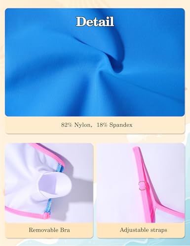 Image of Girls Swimsuit Bikini Set and Cover Up Skirt 3PCS Bathing Suit Removable Knot Dual-Use Girls Swimsuits Size 7-16