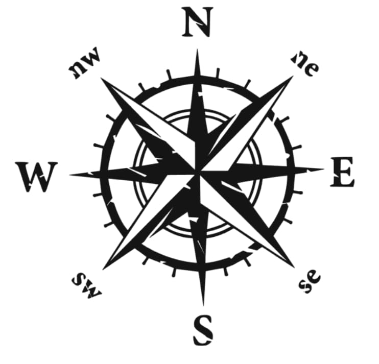 Compass Sticker for Outdoor and Indoor (RPT 53) (9 cm, Black 5/1) - Image 3