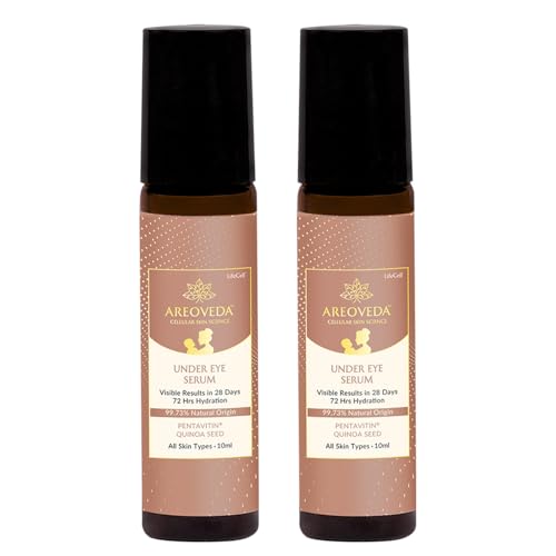 Image of AreoVeda Roll-On CryoCoffee Under Eye Serum Pack Of 2 (10ml Each) With Pentavitin & Quinoa Seed Extract - Reduces Dark Circles, Puffiness & Wrinkles I Visible Results In 28 Days With 72 Hrs Hydration