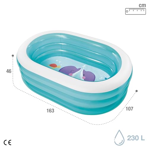 Intex 57482NP - Planschbecken Oval Whale (Modell Sortiment), Blau, 163 cm l x 107 cm w x 46 cm h