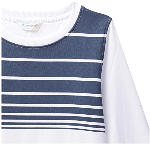 Image of Blink Street Boy's Cotton Crew Neck Sweatshirt (BS-1465-21 Navy Blue 11 /12YR)