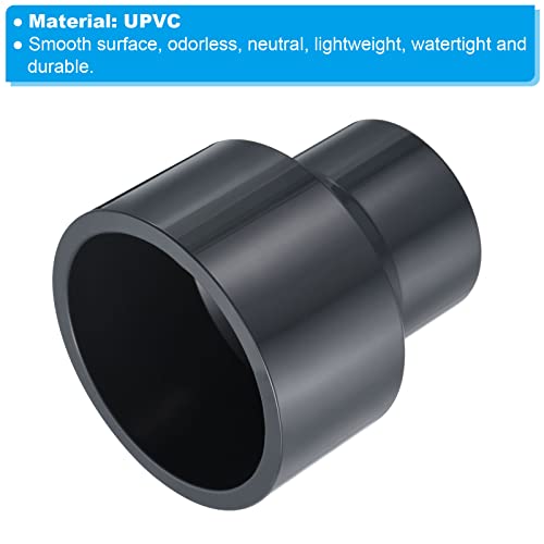 PATIKIL PVC Reducer Pipe Fitting 3x2 Inch Socket, Straight Coupling Adapter Connector, Grey, 3x2" - Image 4
