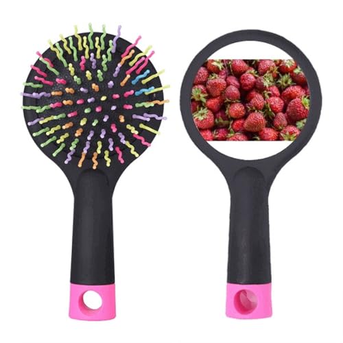 Brosse à cheveux démêlante anti-casse brosse coussin motif fraise pour cheveux sans nœuds