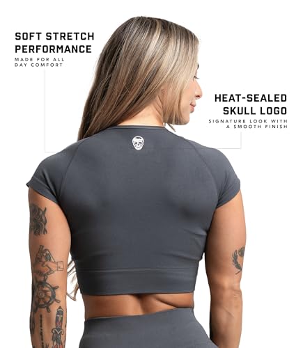 Image of Gymreapers Short Sleeve Workout Tops for Women - Crop Tops for Women Tee - Yoga Athletic Tops for Running, Gym, & Training