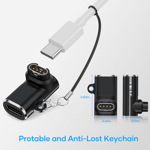 USB-C zu Garmin Watch Ladekabel Ladegerät Adapter 4Stück,Winkel Type-C Ladeadapter für Garmin Fenix 9 8 7 6 Solar,Vivoactive 5/4S… – Ansicht 4