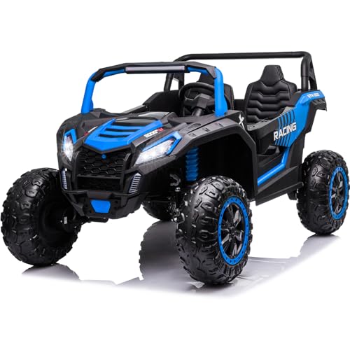 Image of NEWQIDA XXXL 2 Seater 24V Ride On Toys 4x200W Kids Side by Side UTV, Blue