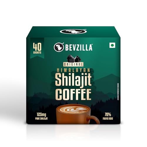 Image of Bevzilla Original Himalayan Shilajit Coffee (40 X 2.5g) with Assorted Instant Coffee Premix (12 X 14g) | 100g Shilajit coffee | Energy Boosting Coffee Combo