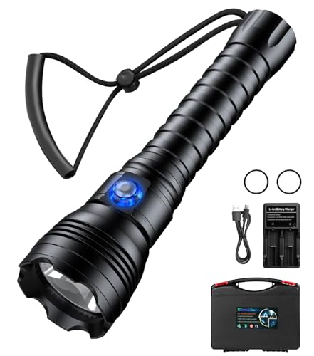 Genwiss Scuba Diving Lights, 6000 Lumen Underwater Flashlight, Deepest 200m IPX68 Waterproof, High Lumens XHP70 LED Rechargeable Diving Flashlight，4 Modes Best for Night Dive Caving